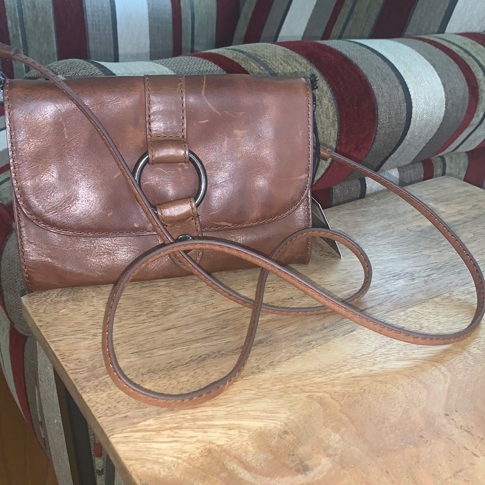 Frye Ring Crossbody - Cognac (distressed leather)